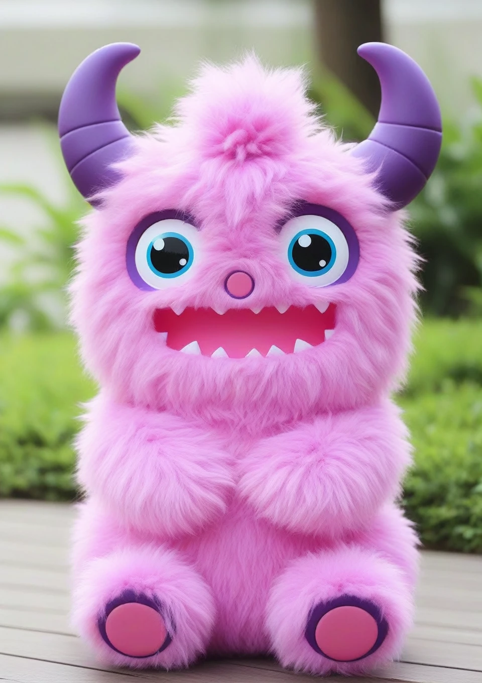 masterpiece, Highest quality, The cutest monster in the world、pink、purple、fluffy、4D