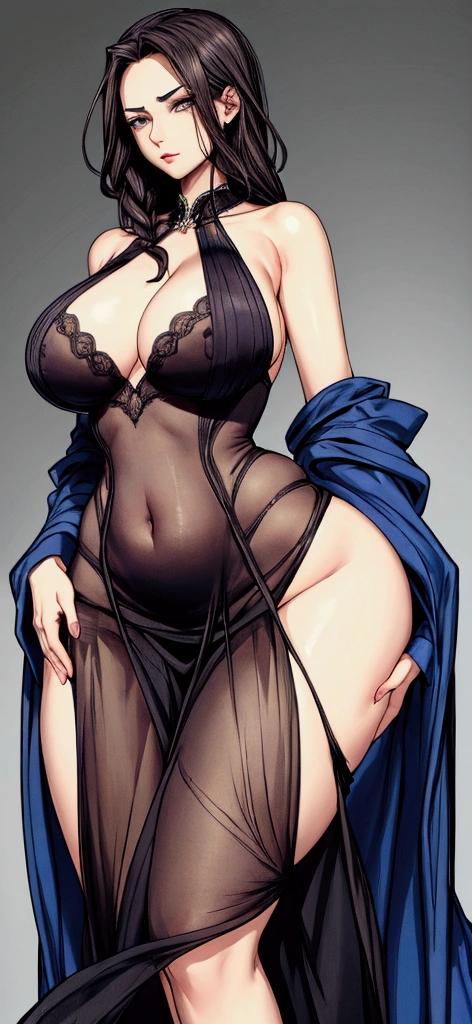 Arrogant and arrogant looks , and Skinny waist, big hips and tighter dress