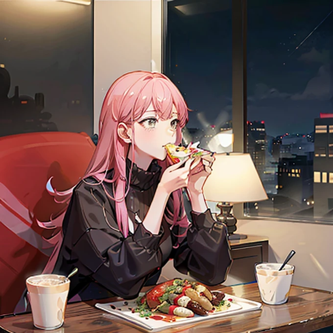 Robot eating dinner