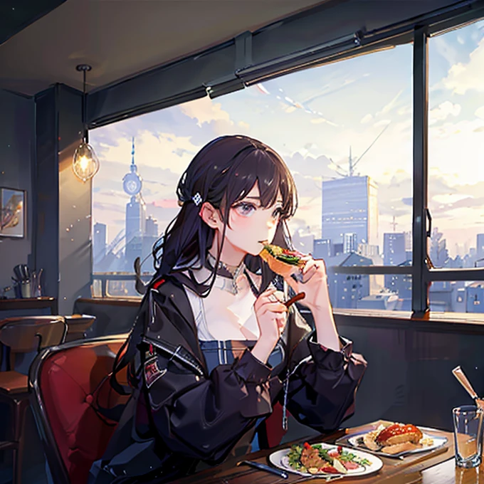 Robot eating dinner