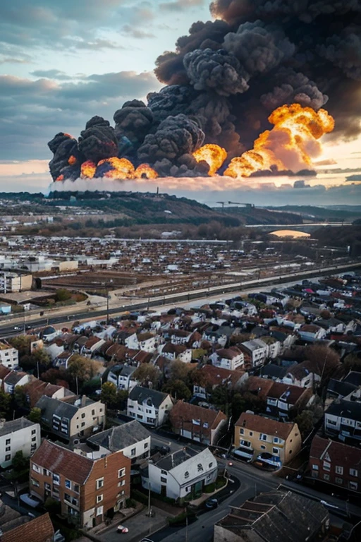photo of a city devastated with zonbies