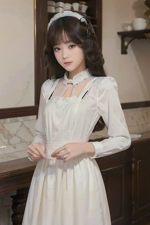 Highest quality、masterpiece、High sensitivity、High resolution、Detailed Description、Slender women、Maid clotheaid Cafe、