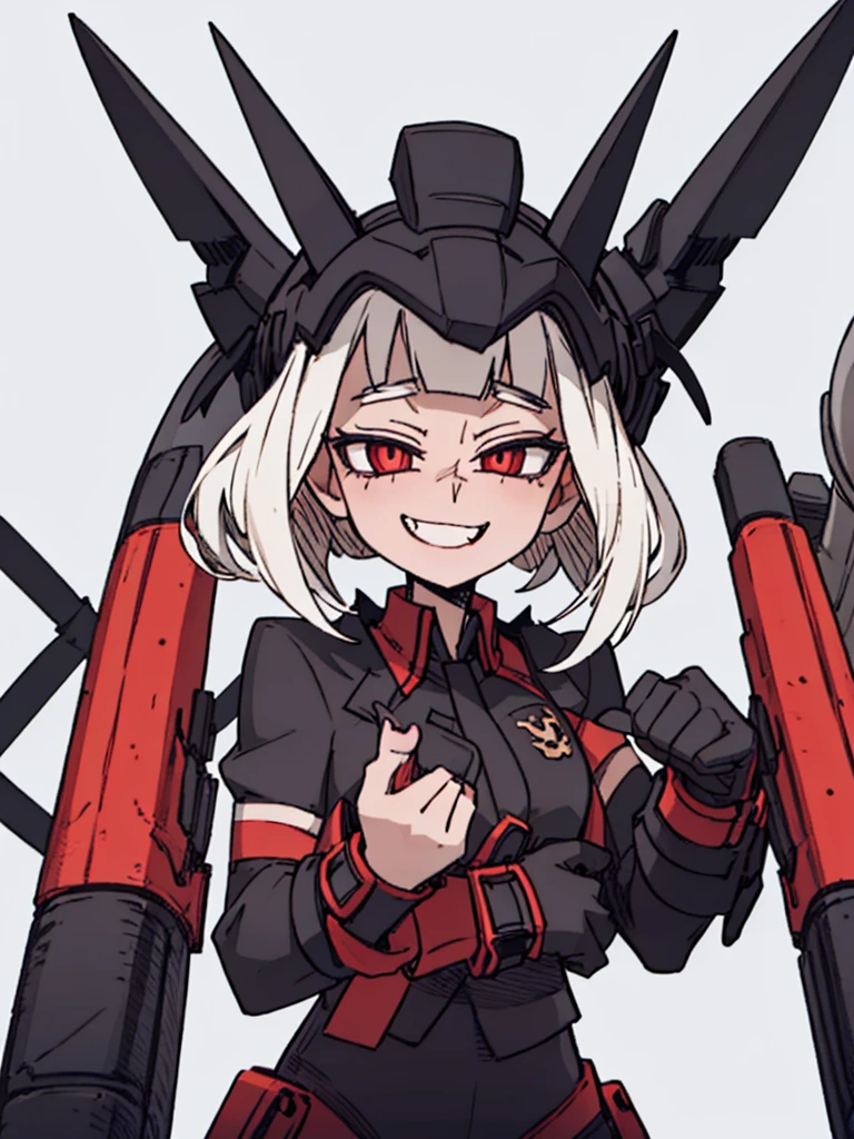 Score_9, score_8_up, score_7_up, score_6_up,  gyaru, source_アニメ, 1girl, 独奏, standing position scratching the spectator, a cat woman, with cat ears, sharped teeth, a black suit, crazy and malicious smile, olhar malicioso, short and spiky hair, sharp fingernails, smiling.