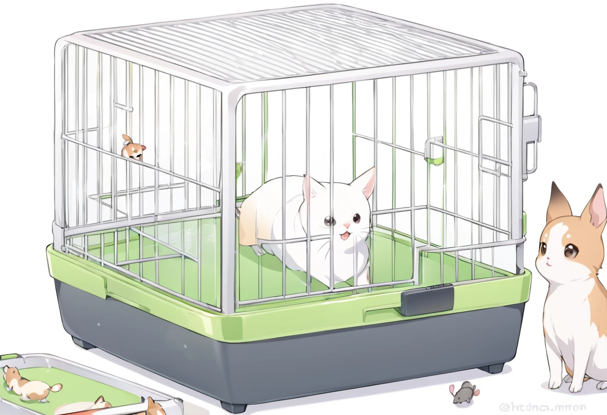 Small animals, in pet cages, pet athletics, playing, small and cute animals,