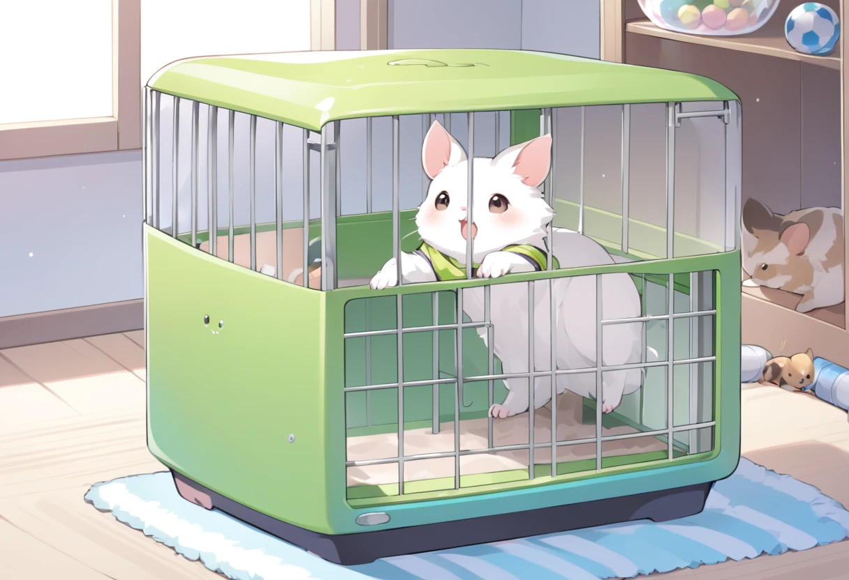 Small animals, in pet cages, pet athletics, playing, small and cute animals,