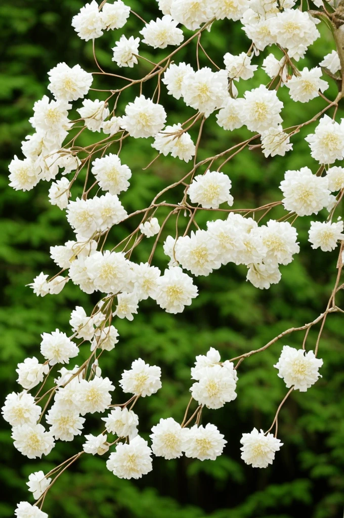 there are many white flowers hanging from a tree in the forest, a stipple by Chen Lin, flickr, art nouveau, exotic alien flora, extremely beautiful and ethereal, long wispy tentacles, beautiful!!!!!!!!!, beautiful natural forms, flowers with very long petals, lots of weird alien plants, alien plant, beautiful plants, really beautiful nature, strange flora, strange vegetation