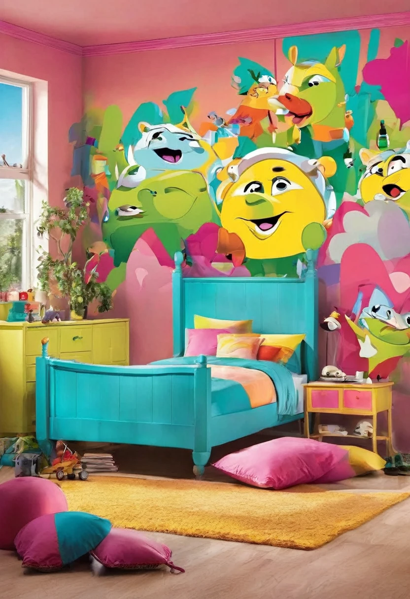 Create a humorous and slightly naughty meme wallpaper featuring a playful and cheeky cartoon character. The background should be a vibrant and colorful setting, like a playful bedroom or a fun outdoor scene. The meme text should be witty and flirtatious, with a touch of innuendo, ensuring it's light-hearted and fun. Use bold, eye-catching fonts and playful colors for the text. Make sure the overall vibe is cheeky and mischievous, perfect for a playful meme wallpaper.