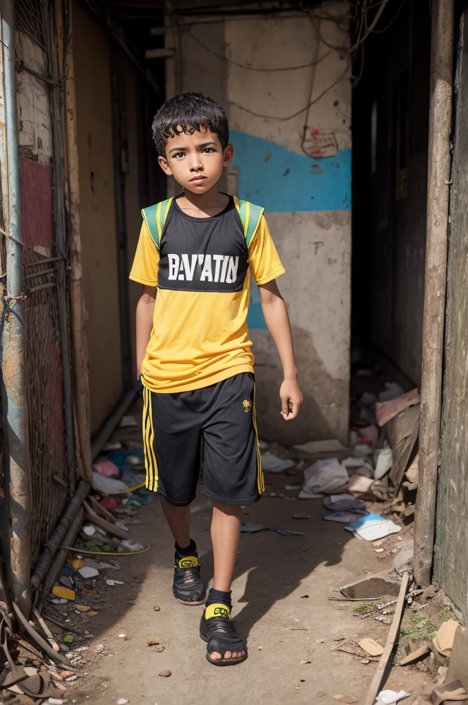 Determination boy in the favela