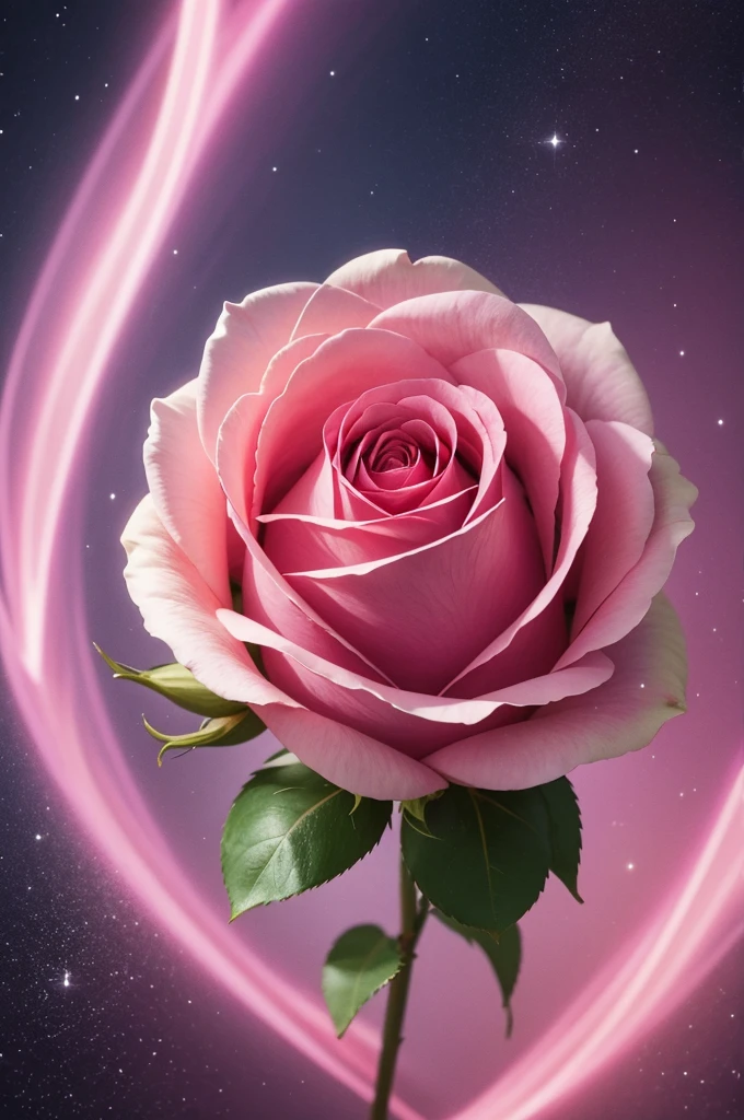 Create an image of a rose with the name Pink Space