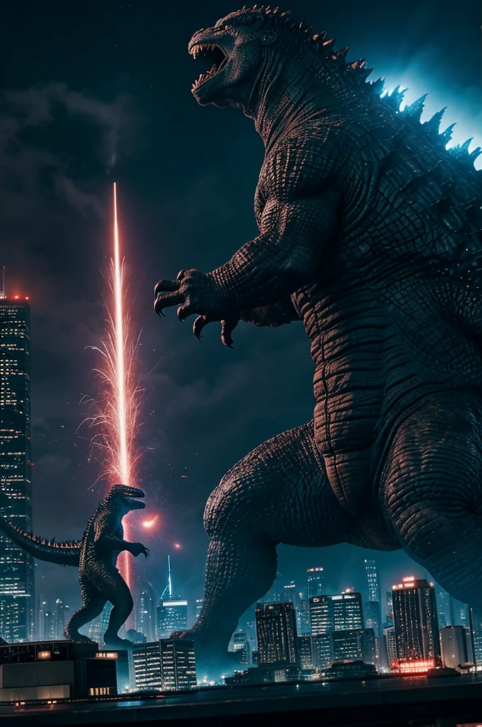 Godzilla exe gode fight Kong in the city for an image 4k 8k ultra