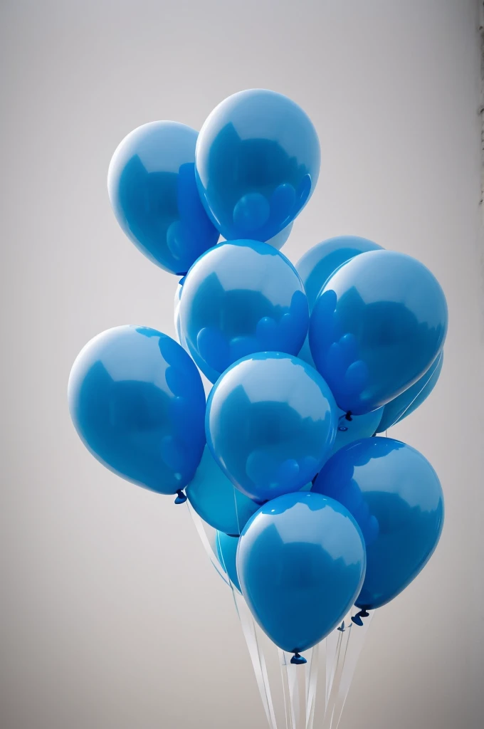 18 blue balloons