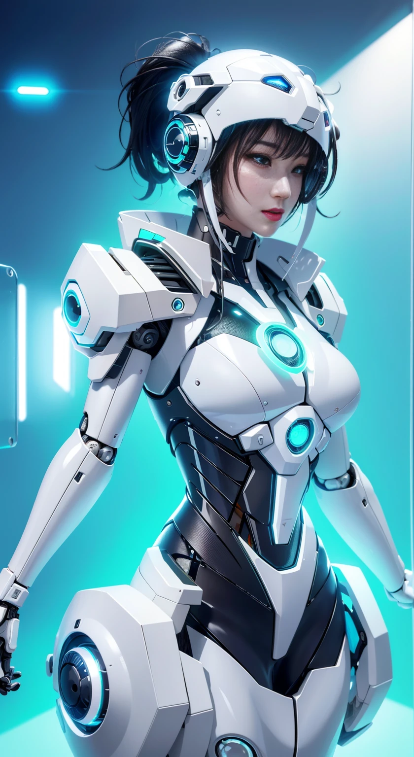 Jay super details, High Detail, high quality, best quality, High resolution,1 female robot,Beautiful female robot,beautiful clear face(Rain waves_haneame:1.5), , (Blind box toy styles:1.2), (full-body shot) , 1 Transparent Girl,Transparent mecha, Exquisite helmet:1.2, Phosphorescent goggles:1.2, cyberpunk, dreamy light, bright neon light, Clean, White background, ( Full-area lighting, Ray tracing, north african trade zone, Unreal rendering,Reasonable design, high detail, On the table, best quality, Ultra high quality, movie lighting)
