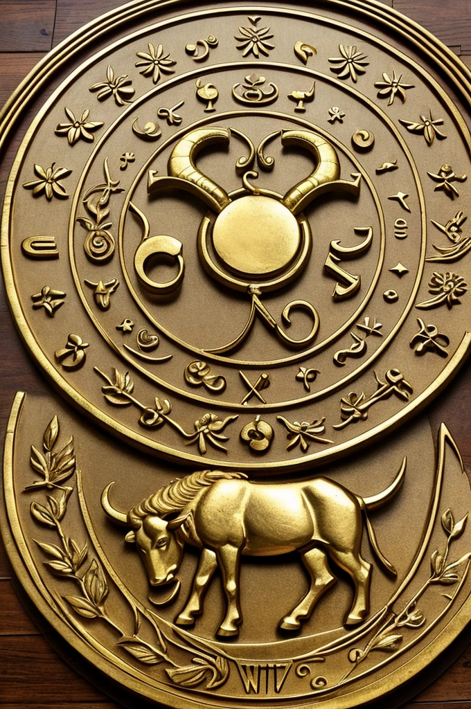 Logo with the zodiac signs taurus, leo and virgo