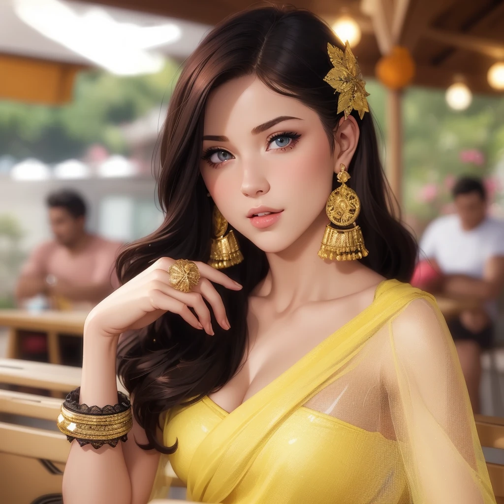 (best quality, ultra-detailed, photorealistic: 1.39), bright and vibrant colors, studio lighting, romantic expression, short red dress, undercut platinum bobcut blonde hair, small breasts, fit, muscular, short hair, mercenary