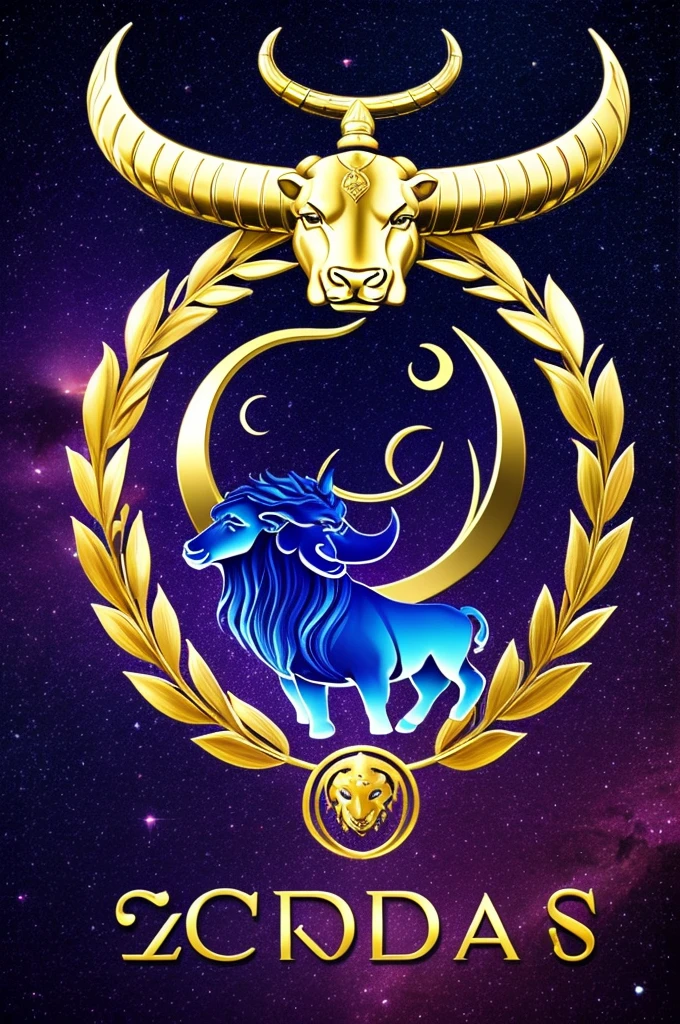 Logo with the zodiac signs taurus, leo and virgo