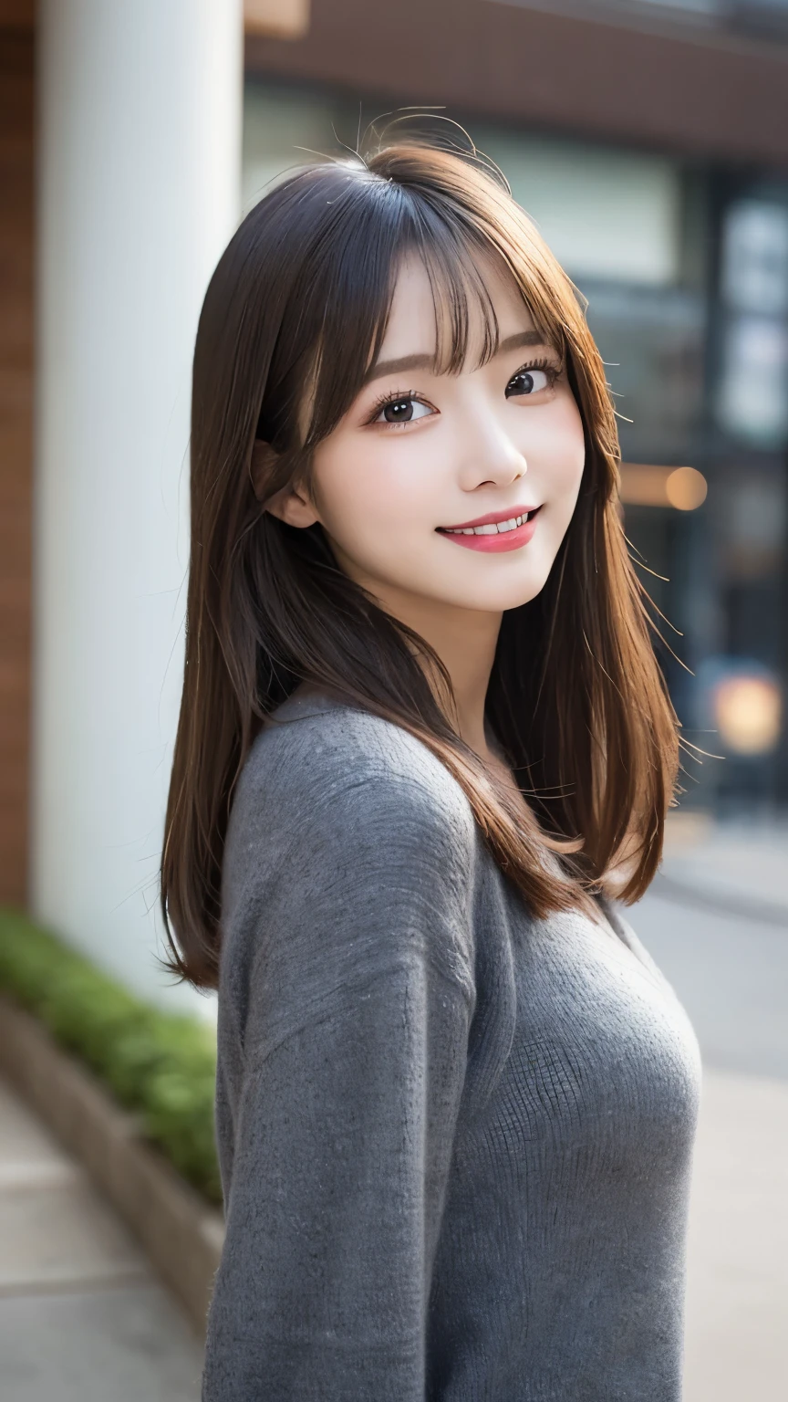 masutepiece, Best Quality, Illustration, Ultra-detailed, finely detail, hight resolution, 8K Wallpaper, Perfect dynamic composition, Beautiful detailed eyes, Cold winter clothes,Medium Hair,Small breasts natural color lip, Bold sexy poses,Smile,Harajuku、20 years girl、Cute、Sexy shot looking at camera