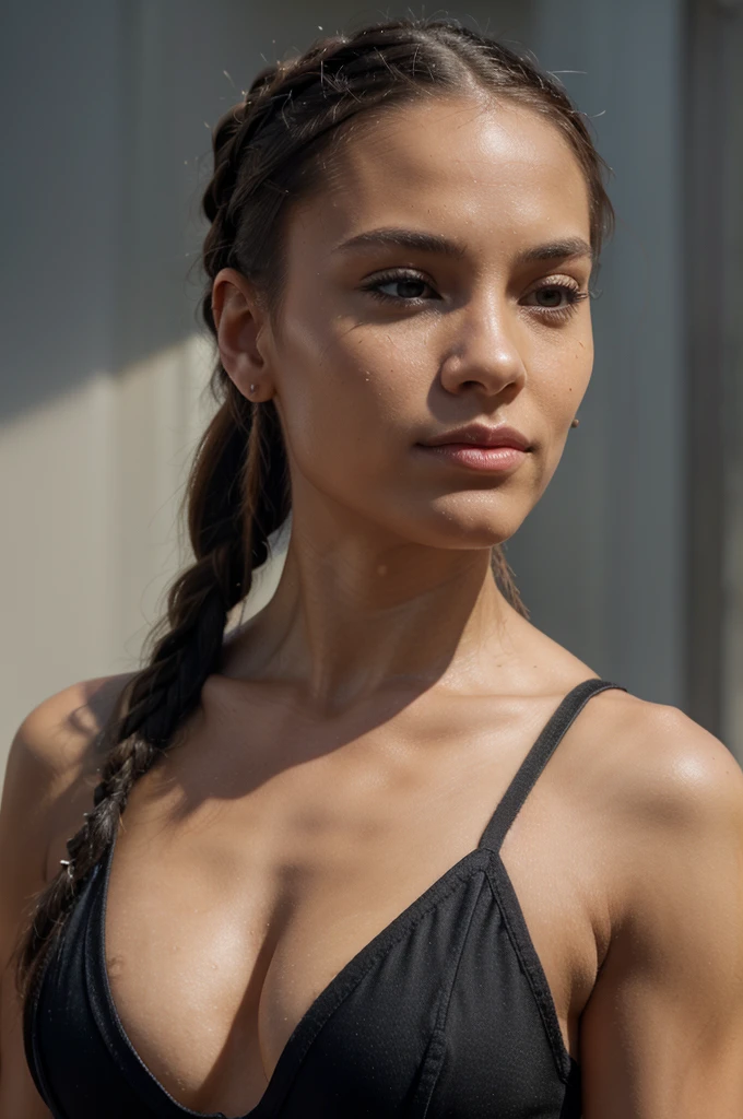 braided ponytail, UHD, accurate, textured skin, anatomically correct, highres