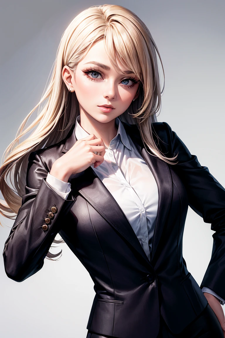 high quality portrait of a business woman, middle angle, makeup business, professional linkedin profile picture