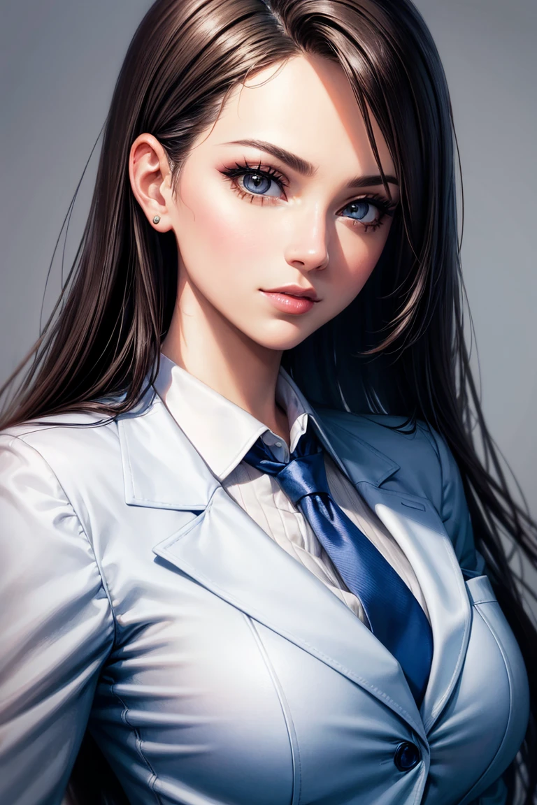 high quality portrait of a business woman, middle angle, makeup business, professional linkedin profile picture