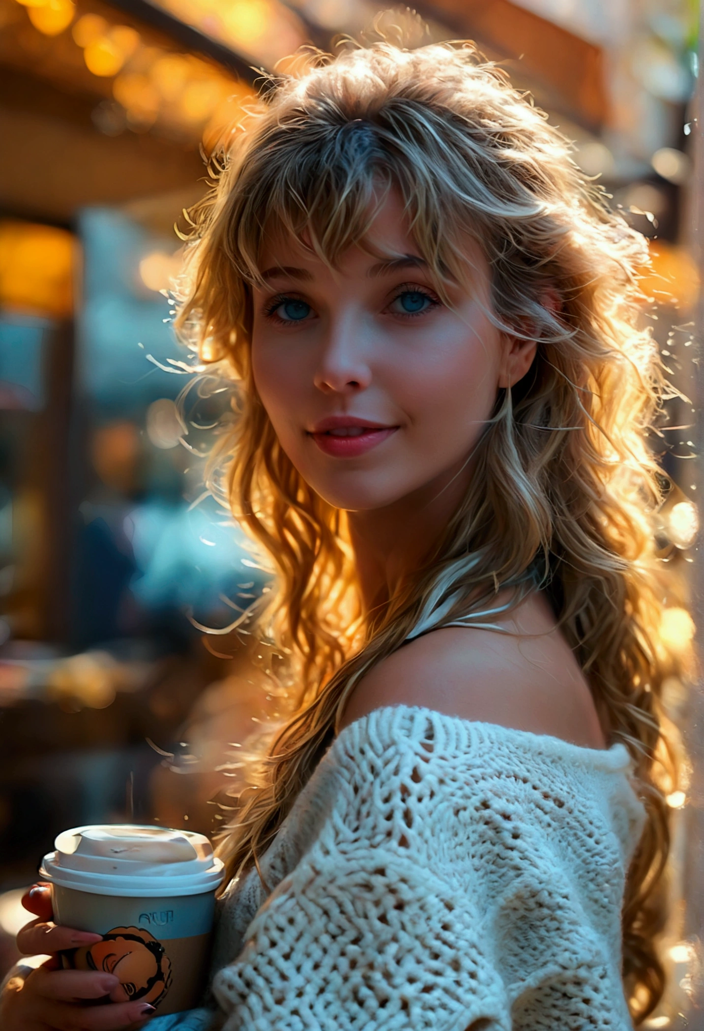 medium length portrait one, 2 Norvég lány szimmetrikus attractive arccal, long blonde with brown hair, detailed, with beautiful blue eyes, nose and lips, with eye-highlighting summer makeup, with big breasts, attractive, with beautiful legs, thin body with an hourglass figure , she is wearing a sexy fishnet top and fringed pants that reach below the bottom, she is sitting on a bar stool in front of a bar, a drink and a bottle in front of it, cozy lights (best quality, 4k, 8k, high resolution, masterpiece:1.2),ultrasound,(realistic,fotorealistic,fotorealistic:1.37),HdR,studio lighting,and body,portrait age,very body, , dramatic lighting, warm color tones, dramatic colors