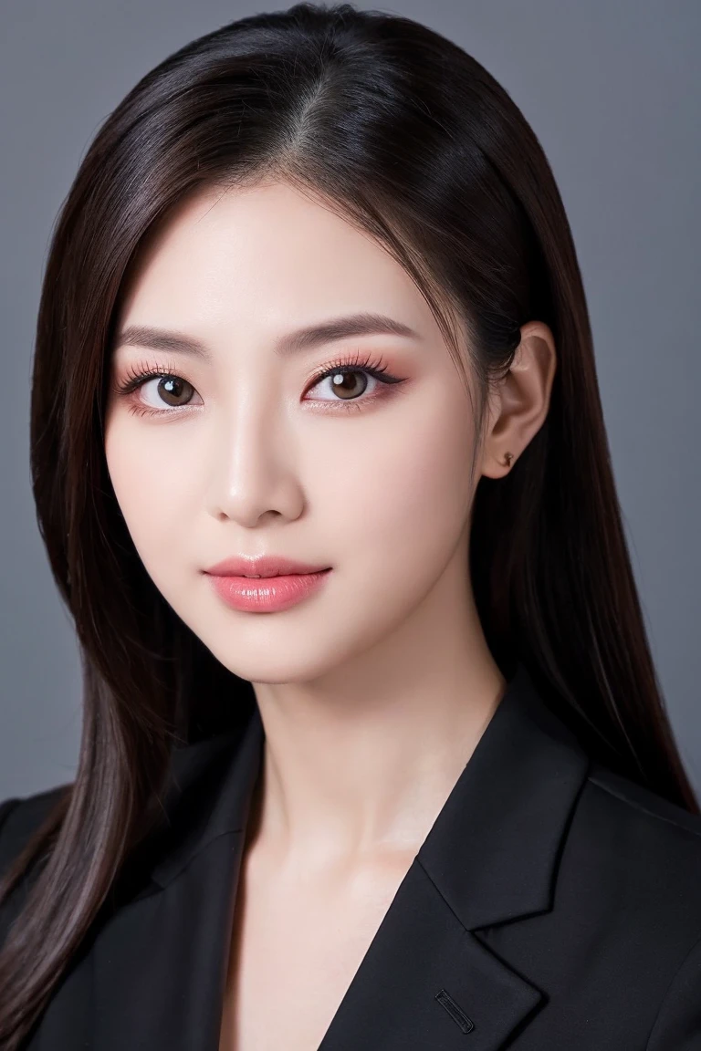 high quality portrait of a business woman, middle angle, makeup business, professional linkedin profile picture, makeup salon background