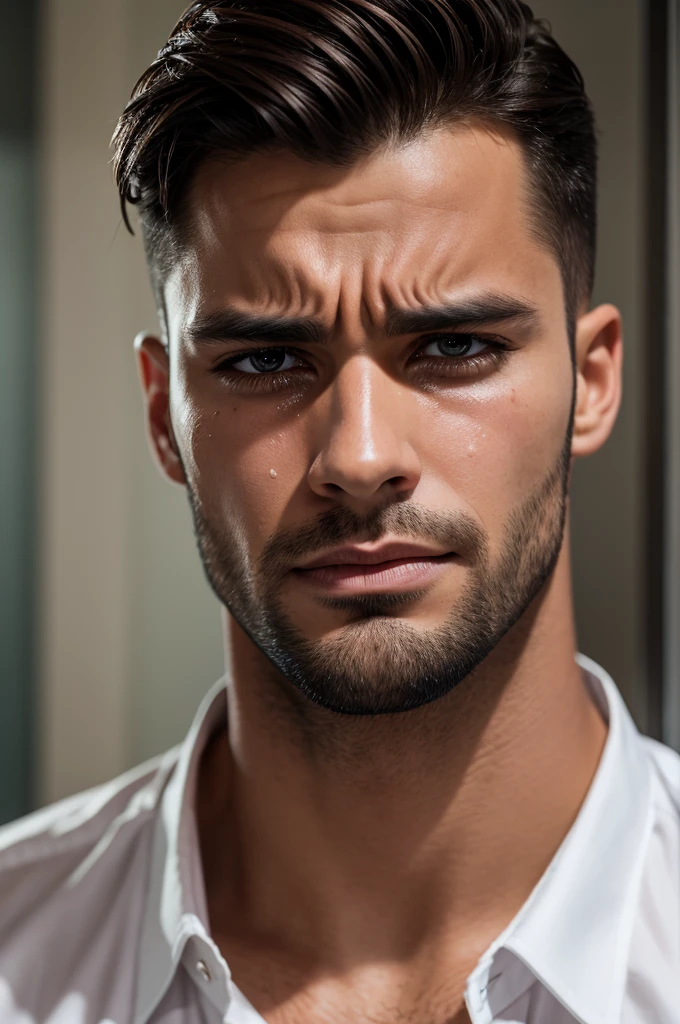 Handsome man crying 