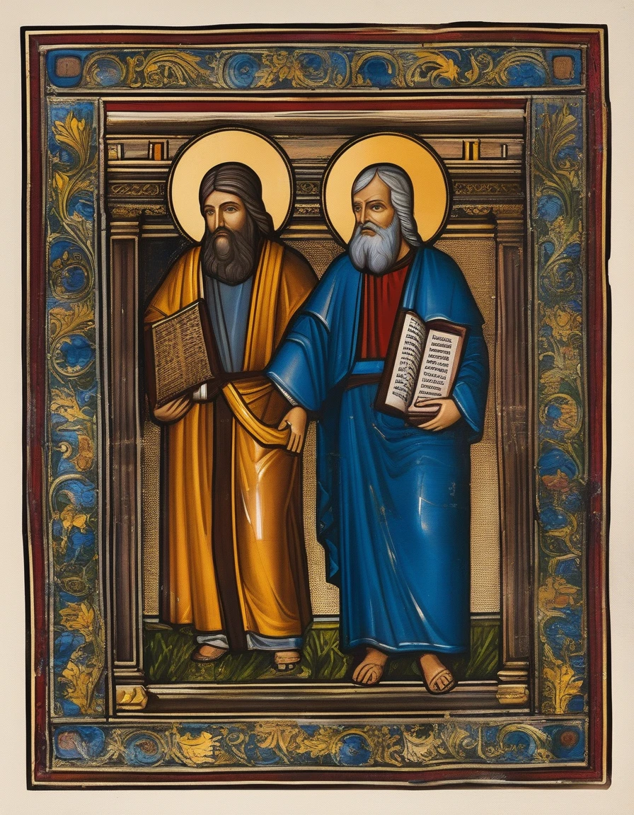 Bible figure holding four letters