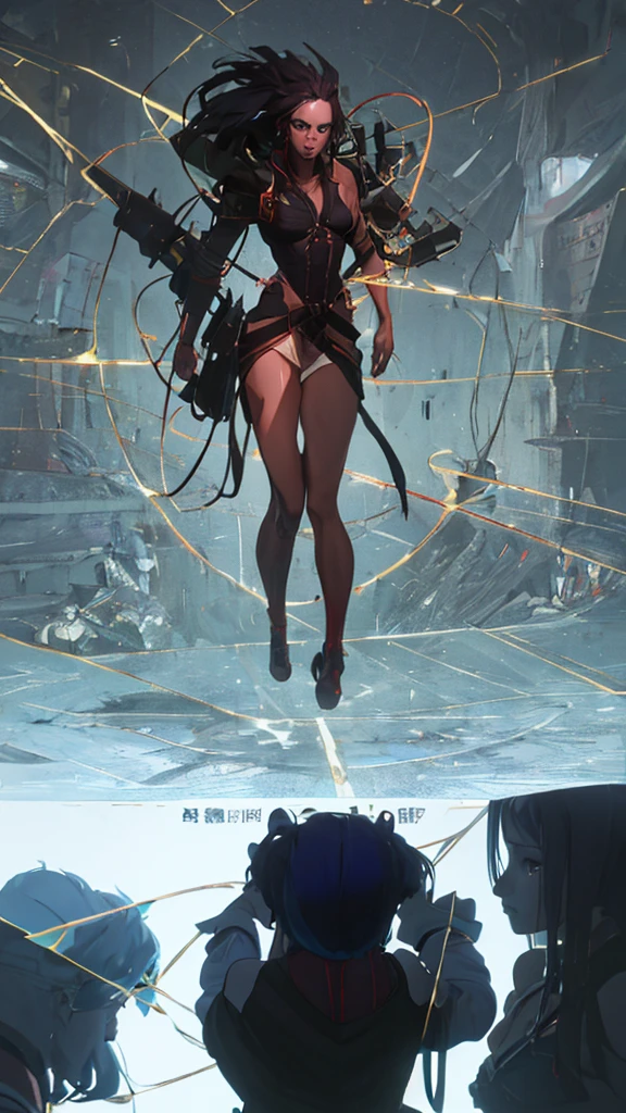 (((masterpiece))), ((best quality)), (ultra-detailed), (CG illustration), (an extremely devious and beautiful)), cinematic light, ((1 mechanical girl)), single, (machine-made joints: 1.4), ((mechanical limbs)), ( blood vessels attached to the tube), ((mechanical spine attached to the back)), ((mechanical cervical vertebrae attached to the neck), ((back to the viewer)), expressionless, (wires and cables attached to the head and body: 1.5), science fiction, apocalypse, ruins