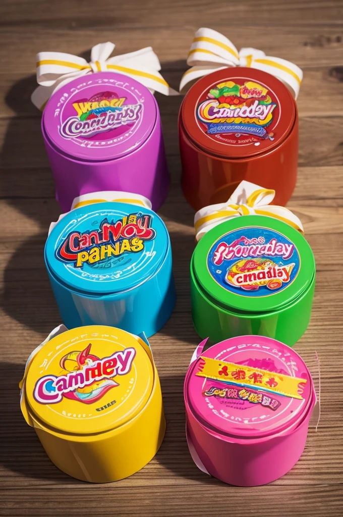 Candy packaging with name "World of candies"
