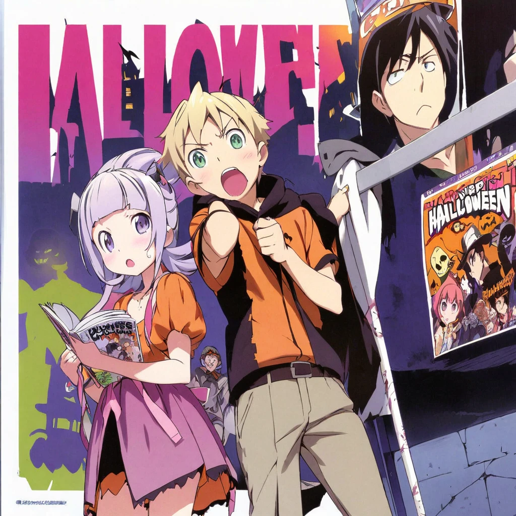 HALLOWEEN, poster, boys and girls, manga, zombies