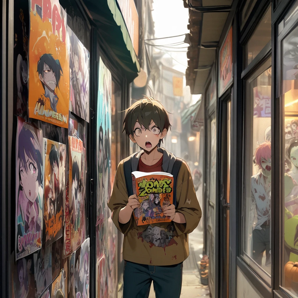 HALLOWEEN, poster, boys and girls, manga, zombies