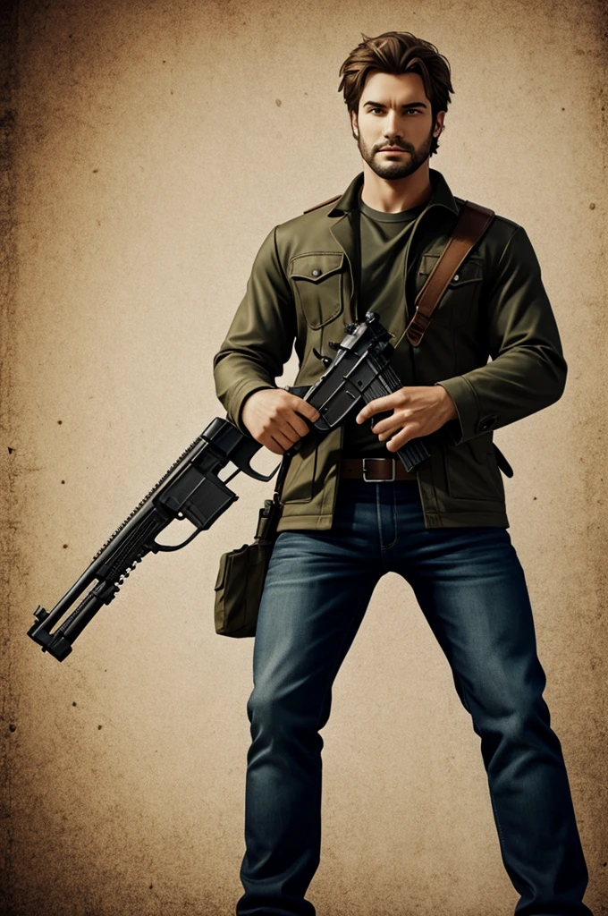 Hunter killar cartoon with gun