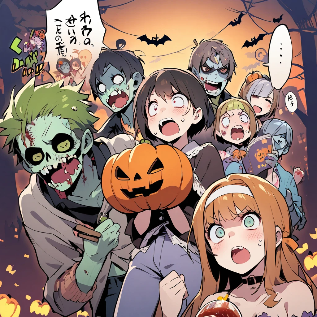 HALLOWEEN, boys and girls, manga, zombies