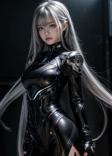Cyber Angel,Mechanical Wing,Laser Sword,{{sfアーマー}},Cyber Suit,cyber punk,sf,Cyber Battle Armor,Battle Dress,uniform,pants,黒いuniform,whole body,height: 168cm,almond shape eyes,{{{{{Silver Eyes}}}}},{{{{{Blunt bangs}}}}},(Slanted Eyes},{{whole body},{{{1 Girl}}}, Long Hair, Straight hair,{{{{Silver Hair}}}},{{{tsurime}}},30 years old,{Medium Chest},{{Bush}},Silver Eyes,{{{masterpiece}}}, {{{Highest quality}}}, {{Very detailedな}}, {shape}, {{Very delicate and beautiful}},Very detailed,Detailed perfection,Detailed Hyper,Abundant thighs,Big Ass,Black clothes