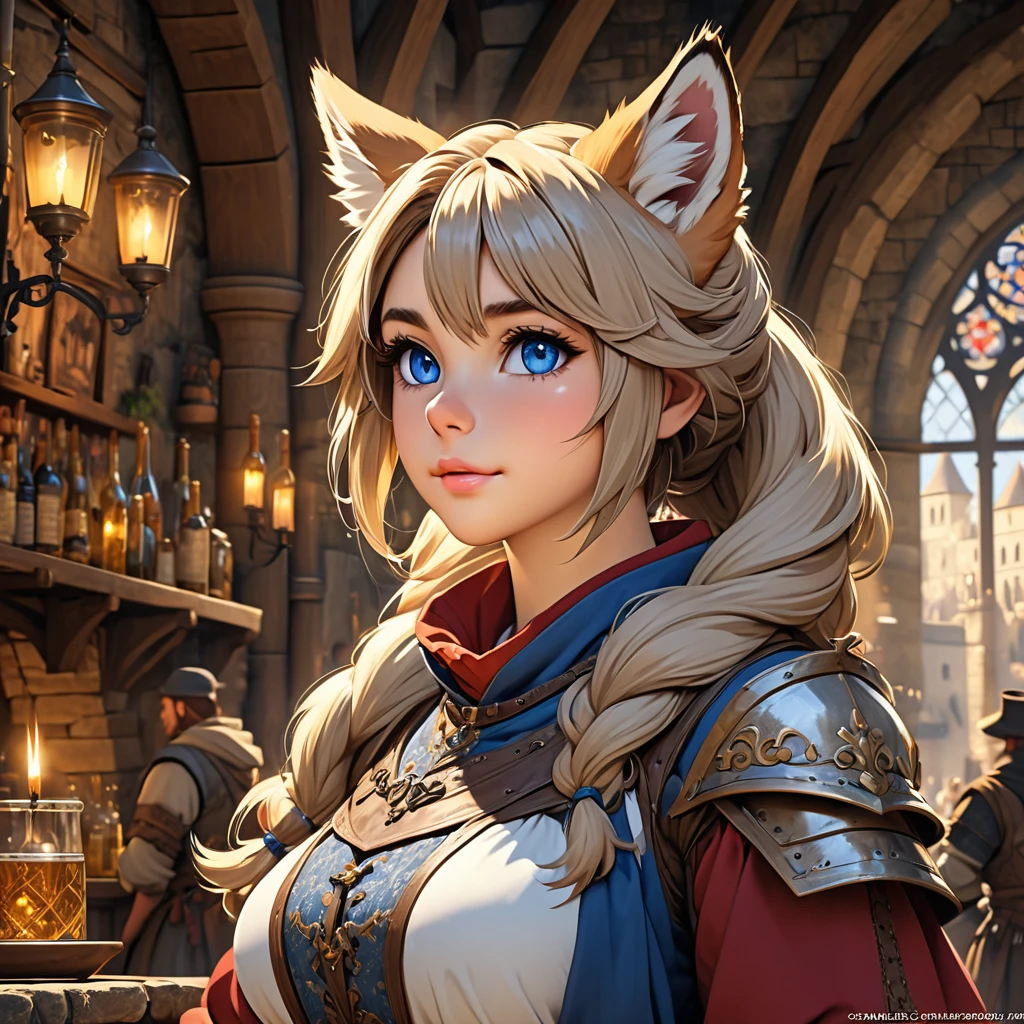 dynamic angle, top quality, best quality, High-quality illustrations, masterpiece, super high resolution, detailed background, detailed background, alchemist, medieval Europe, chandelle, boys, girls, absurdres(highly detailed beautiful face and eyes)perfect anatomy, expression, good lighting, cinematic shadow(kemono, furry anthro),
