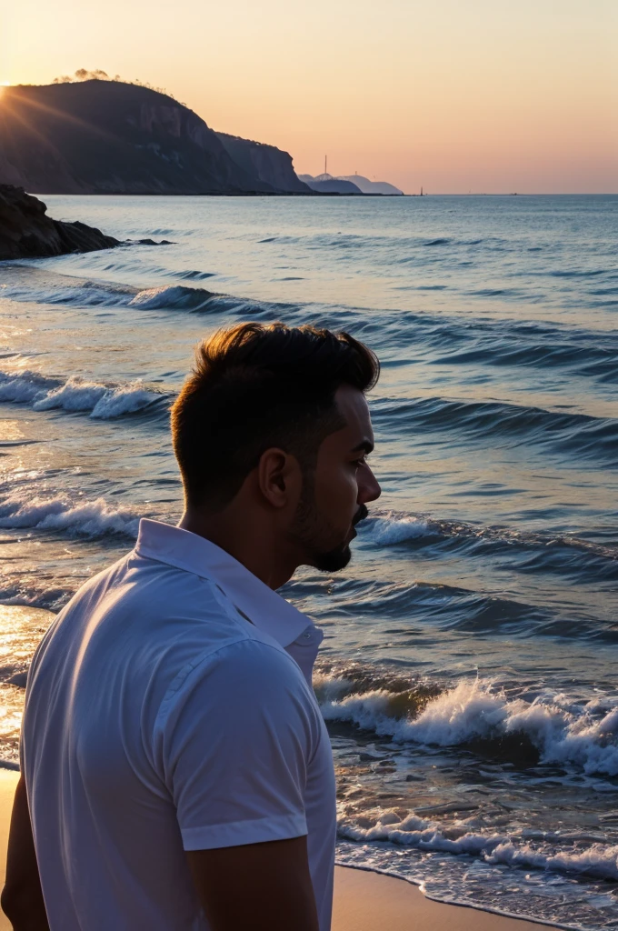 Man looking at the beautiful horizon