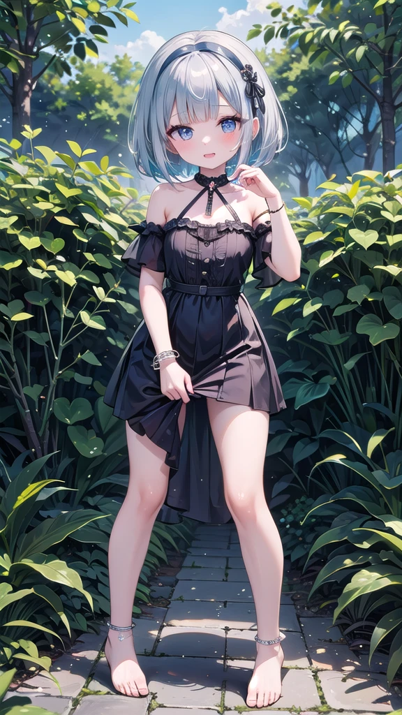 (Raw photo:1.2), (Photorealistic), Beautiful detailed girl, Very detailed eyes and face, Beautiful detailed eyes, Huge file size, High resolution, Very detailed, Best Quality, [masterpiece:1.6], Illustration, Very detailed, Fine detail, Best Quality, 32K Wallpaper, intricate details, in the garden, colorful flowers, beautiful young woman, short height, pixie cur hair, medium breast, low cut panties and bra, full body photo, cameltoe, back view
