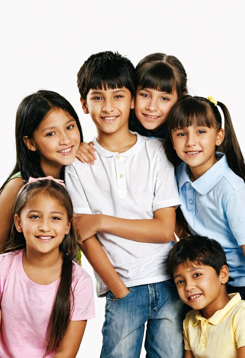 Detailed, best quality, group of people, 2 girls and 3 boys, , has power