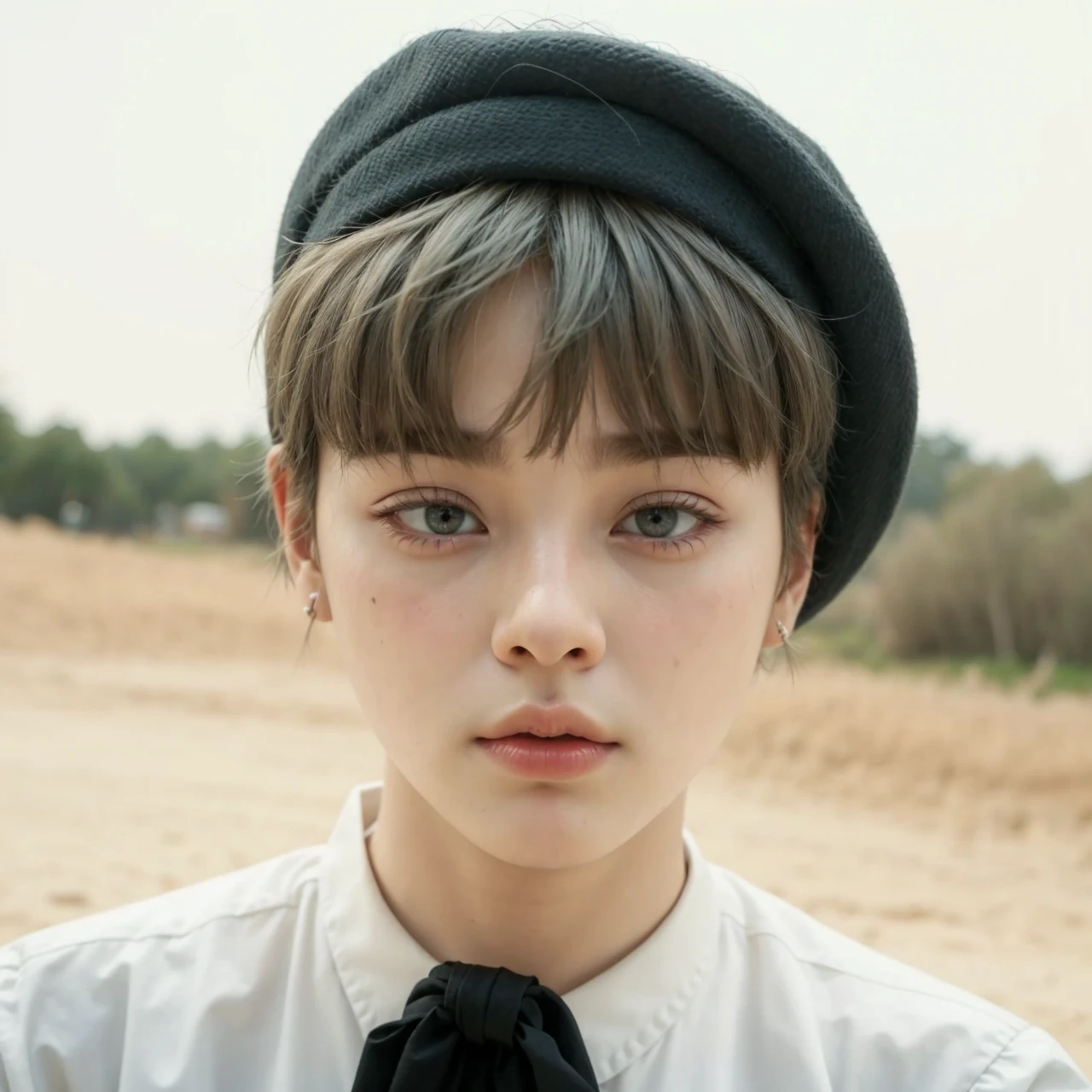 Arafa femenine boy with colored hair sitting at a table, jung jaehyun, Yoongi, Min Yoongi, adorable and pale korean face, ulzzang inteligente, Kim Doyoung, with short hair, jossi do blackpink, Hong Jun Hyung, Tae June Kim, ulzzang, the hime cut, Jaeyeon Nam, xqc, park jimin, tomboy short platinum hair