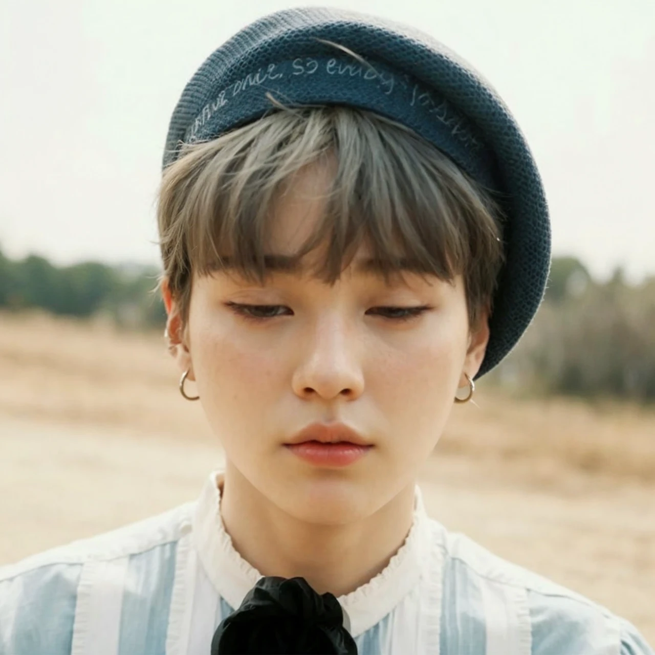 Arafa femenine boy with colored hair sitting at a table, jung jaehyun, Yoongi, Min Yoongi, adorable and pale korean face, ulzzang inteligente, Kim Doyoung, with short hair, jossi do blackpink, Hong Jun Hyung, Tae June Kim, ulzzang, the hime cut, Jaeyeon Nam, xqc, park jimin, tomboy short platinum hair