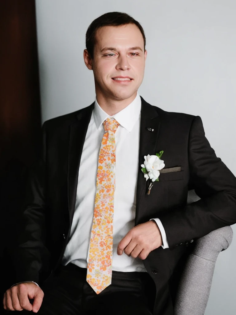 The tie in the reference picture remains unchanged,Change the character,Change the background