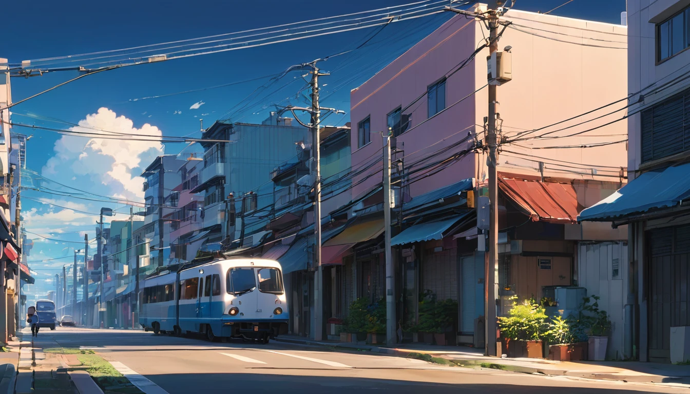 Um cenário urbano com luzes de néon, ruas tranquilas e um céu estrelado, estilo anime ((makoto shinkai)), makoto shinkai background anime full hd, conceptual artwork, tumblr, magical realism, cute anime, anime full hd