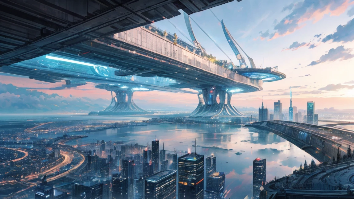 (Best quality,4K,8K,A high resolution,Masterpiece:1.2),Ultra-detailed,(Realistic,Photorealistic,photo-realistic:1.37),Futuristic floating city,Futuristic technology,Huge urban high-tech tablet platform,Airship,Floating in the sky,Futuristic city,Small airships around,High-tech hemispherical platform,Colorful lights,Advanced architecture,modernn architecture,skyscrapper,Access the cloud,Scenic beauty,view over city,Impressive design,Blend seamlessly with nature,energetic and vibrant atmosphere,Futuristic transportation system,Parking is suspended,Transparent path,Lush greenery,Sky gardens,cascading waterfalls,Magnificent skyline,reflections on the water,Sparkling river,Architectural innovation,futuristic skyscrapers,Transparent dome,The shape of the building is unusual,Elevated walkway,Impressive skyline,Glowing lights,Futuristic technology,Minimalist design,Scenic spots,Panoramic view,Cloud Piercing Tower,Vibrant colors,epic sunrise,epic sunset,Dazzling light display,magical ambiance,The future city,Urban Utopia,LuxuryLifestyle,Innovative energy,sustainable development,Smart city technology,Advanced infrastructure,Tranquil atmosphere,Nature and technology live in harmony,Awesome cityscape,Unprecedented urban planning,Architecture connects seamlessly with nature,High-tech metropolis,A cutting-edge engineering marvel,The future of urban living,Visionary architectural concept,Energy-efficient buildings,Harmony with the environment,A city floating above the clouds,Utopian dreams become reality,The possibilities are endless,State-of-the-art transportation network,Green energy integration,Innovative materials,Impressive holographic display,Advanced communication system,Breathtaking aerial view,Quiet and peaceful environment,Modernist aesthetics,Ethereal beauty