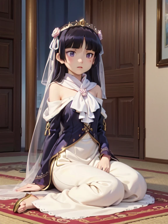 (masterpiece, Highest quality:1.1), (Desert Princess), 1 Girl, alone, Gold embroidery,Turbaned, scarf, jewelry, Circlet, 額のjewelry, Elegant robes, satin, Veil, gem, tiara, Arabian Style, Desert Landscape, carpet, Hair blowing in the wind, Shining, Sunset, oasis, silk, Sparkling Eyes, Sand Dunes