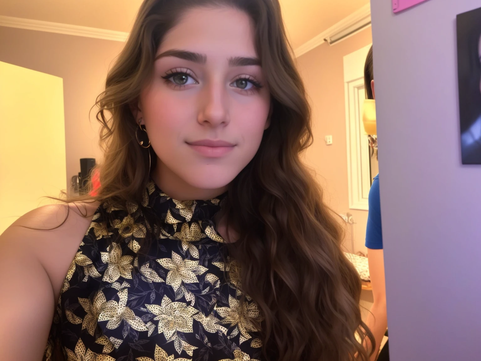 there is a woman eyes green that is taking a selfie in a mirror, profile picture, she is about 1 6 years old, around 1 9 years old, 1 6 years old, very very low quality picture, 18 years old, taken in the early 2020s, profile image, 19-year-old girl, kaitlyn michelle siragusa --auto --s2
