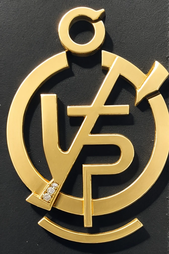 Mine company logo with gold and diamonds initials ESJ
