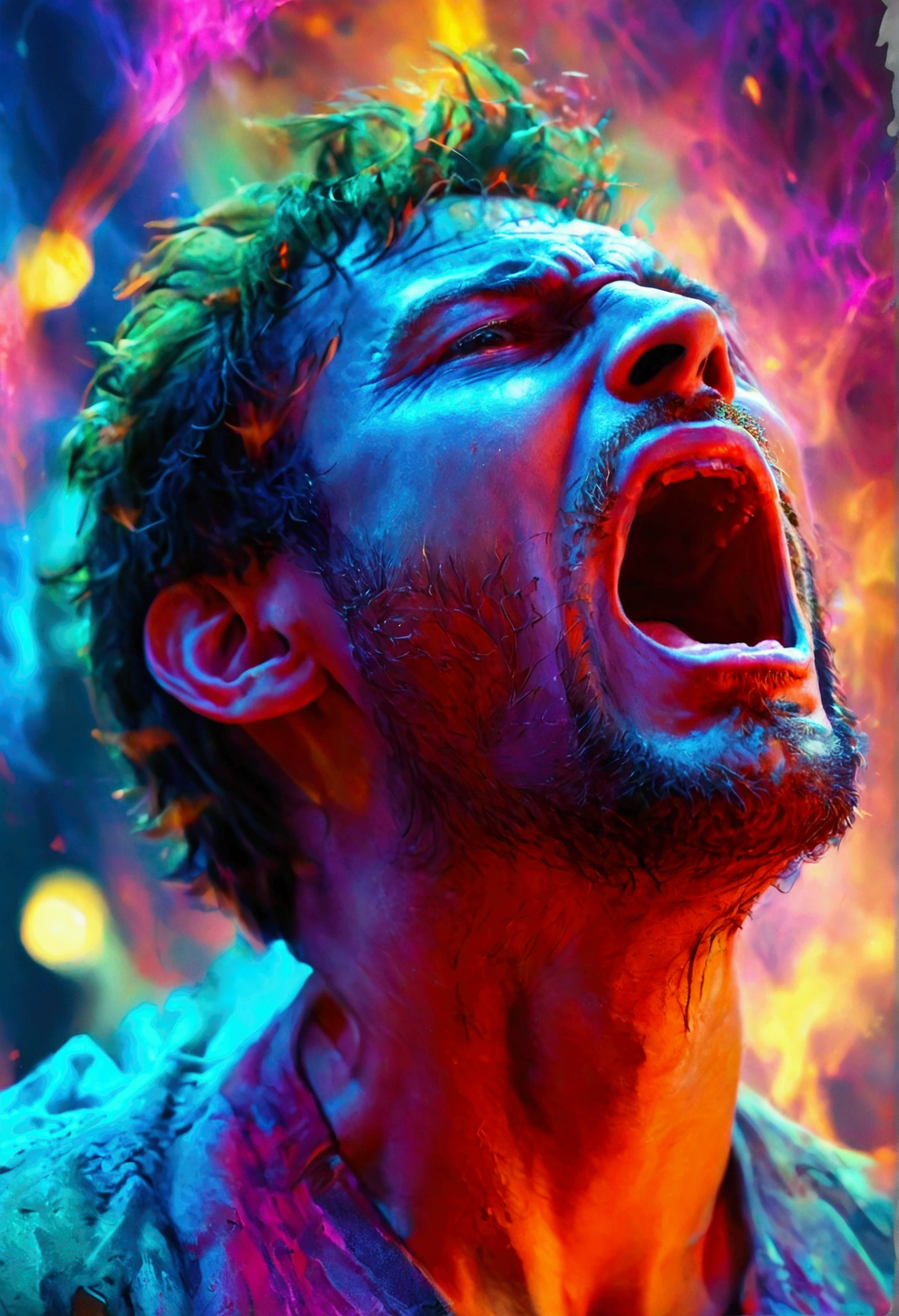 a man tries to scream, but is stopped by powerful mysterious forces, which silence his voice