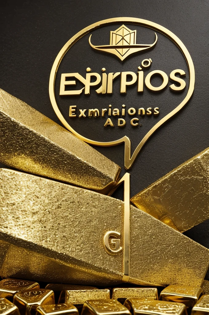 Logo of a company called EXPLORACIONES SAN JUAN where gold ingots and diamonds can be seen.
