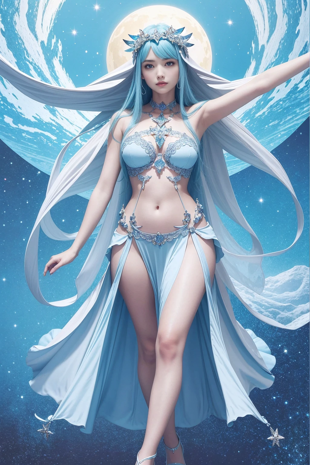 High quality, high resolution, very mysterious celestial maiden. celestial maiden is a creation and a symbol of beauty. Formed based on complete anatomy.
