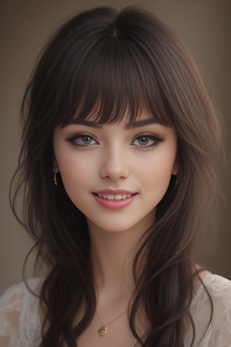 (masterpiece, best quality:1.2),bellissima, 1girl, black hair, blunt bangs, blue eyes, eyeliner, lips, lipstick, sexy smile, realistic